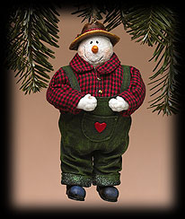 Cabin Snowman Ornament Boyds Bear