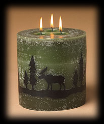 Forest Moose Pillar Candle Boyds Bear