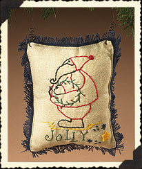 Holiday Homestead Jolly Santa Embroidered Ornament Boyds Bear