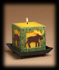 Mountain Moose Embossed Candle Boyds Bear