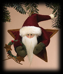 Santa's Yuletide Wreath Ornament Boyds Bear