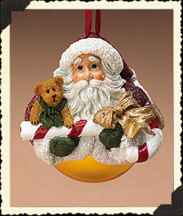 Sweet Santa Glass Ball Ornament Boyds Bear